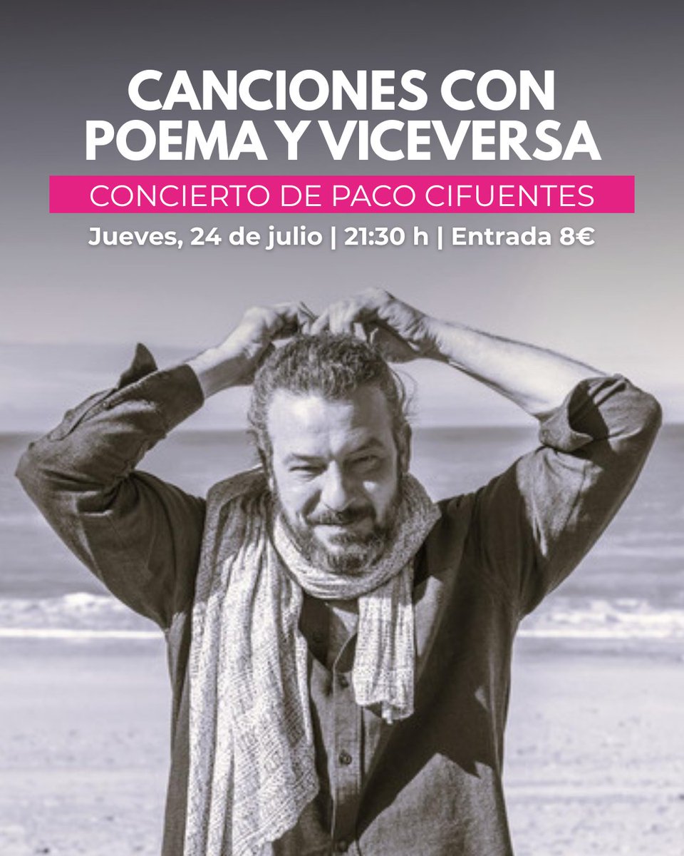 El cantautor <a href="/PacoCifuentes/">Paco Cifuentes</a> acerca este jueves a la <a href="/Casazorrilla/">Casa Museo Zorrilla</a> 'Canciones con poema y viceversa', un recital de música y poesía que intercala versos de poetas contemporáneos y textos propios

🎟️Entradas (8 €) en la Casa Zorrilla de 10 a 14 y de 17 a 20 h