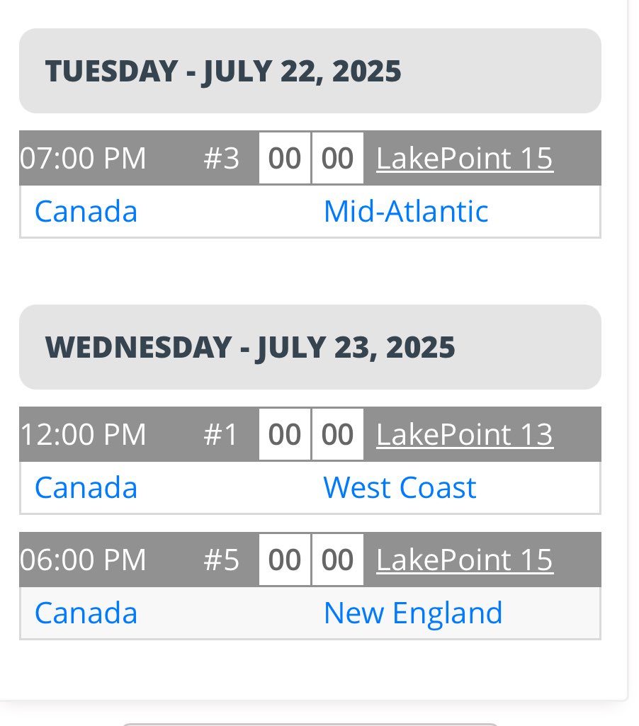 Dylan Luepke (@dylan_luepke) on Twitter photo I’ll be pitching at the Senior Future Game schedule below. <a href="/CoachGoodwinA/">Adam Goodwin</a> <a href="/josh_arceBB/">Josh Arcé</a> <a href="/PrepBaseballON/">Prep Baseball Ontario</a> <a href="/PrepBaseballMI/">Prep Baseball Michigan</a> <a href="/ShooterHunt/">Shooter Hunt</a>
📍LakePonit 15 (Emerson, GA)
⏰ 7/23/25 6 PM Innings 1 & 2
🇨🇦 Team Canada
<a href="/mikerice02/">Mike Rice</a> <a href="/DanCimini1/">Dan Cimini</a> <a href="/Pilots_Baseball/">De La Salle Collegiate Baseball</a> <a href="/dieseldefenders/">John Dombrowski</a> I’ll be pitching at the Senior Future Game schedule below. <a href="/CoachGoodwinA/">Adam Goodwin</a> <a href="/josh_arceBB/">Josh Arcé</a> <a href="/PrepBaseballON/">Prep Baseball Ontario</a> <a href="/PrepBaseballMI/">Prep Baseball Michigan</a> <a href="/ShooterHunt/">Shooter Hunt</a>
📍LakePonit 15 (Emerson, GA)
⏰ 7/23/25 6 PM Innings 1 & 2
🇨🇦 Team Canada
<a href="/mikerice02/">Mike Rice</a> <a href="/DanCimini1/">Dan Cimini</a> <a href="/Pilots_Baseball/">De La Salle Collegiate Baseball</a> <a href="/dieseldefenders/">John Dombrowski</a>