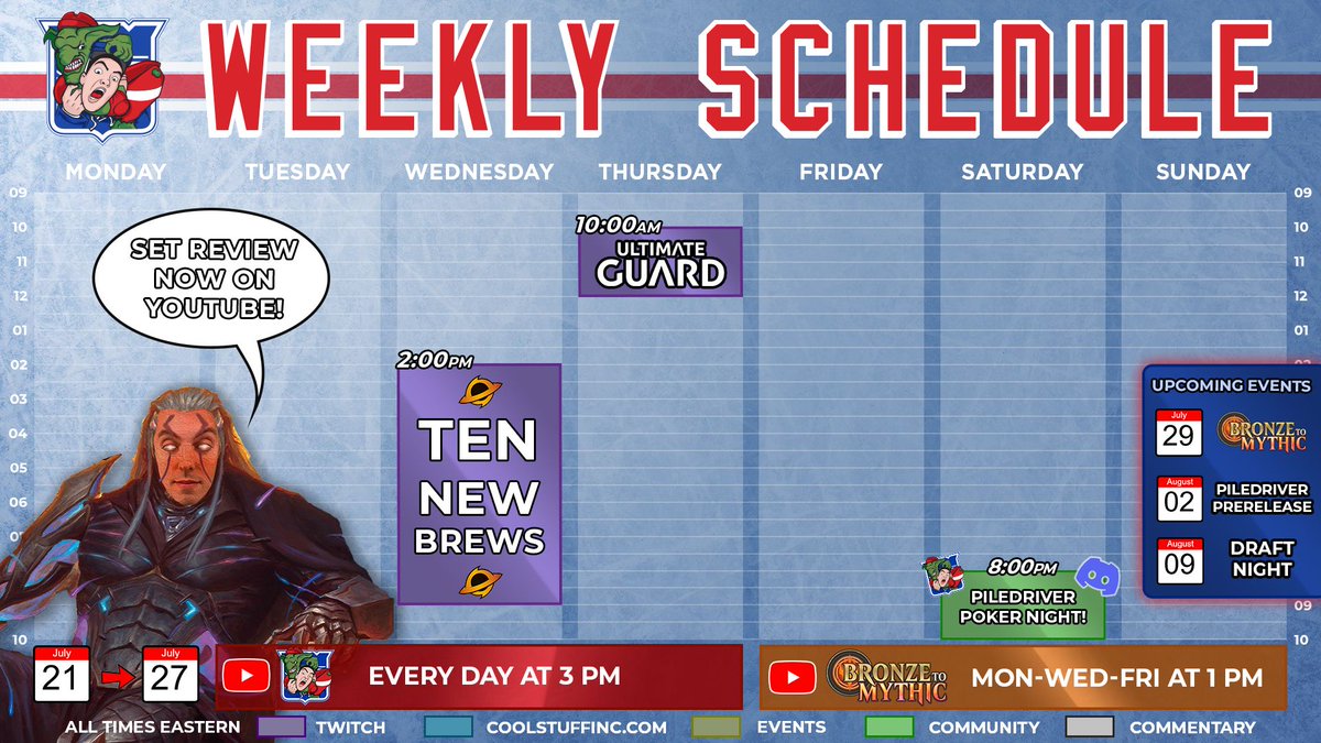 JimDavisMTG's tweet image. 🪐 Ten New Brews on Wednesday! 🌠
🎮 - twitch.tv/JimDavisMTG
📺 - youtube.com/jimdavismtg
📺 - youtube.com/BronzeToMythic
🦋 - bsky.app/profile/jimdav…
📸 - instagram.com/jimdavismtg/
🎥 - tiktok.com/@JimDavisMTG
💻 - JimDavisMTG.com