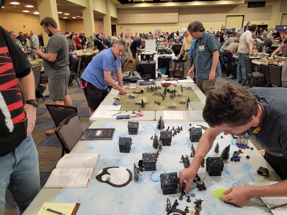 HMGS_Inc's tweet image. The Middle-earth Strategy Battle Game tournament at #historicon2025 was an epic clash of heroes and armies! Players battled for the fate of Middle-earth in an unforgettable showdown. Glory was earned—legends were made! #LordoftheRings #LotR #TabletopGaming #mesbg