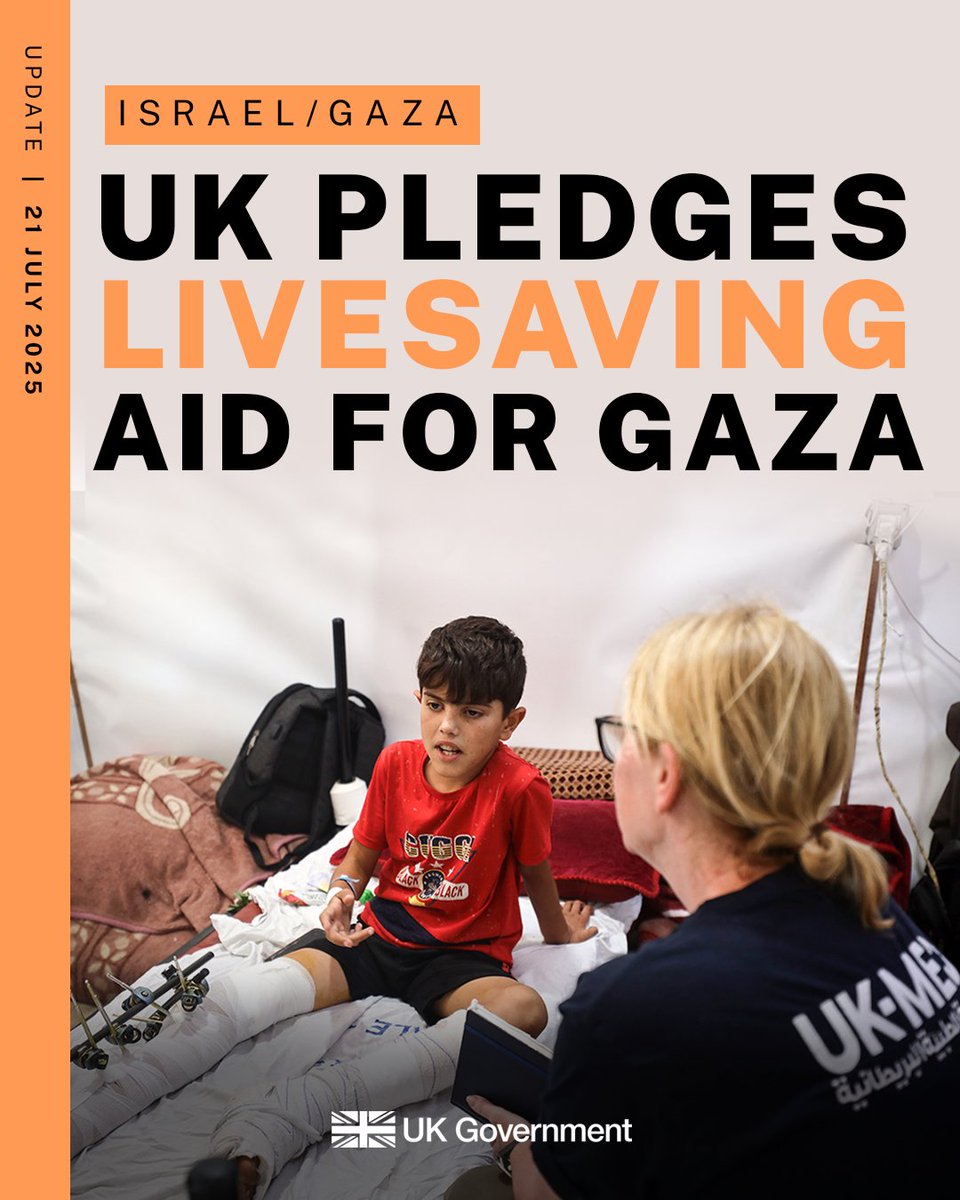 FCDOGovUK's tweet image. The UK is doing all it can to alleviate Palestinian suffering in Gaza.
Today we've announced a new humanitarian aid package.
This includes vital funding for @UKMed, who have already treated over 500,000 Gazans over the course of the conflict.