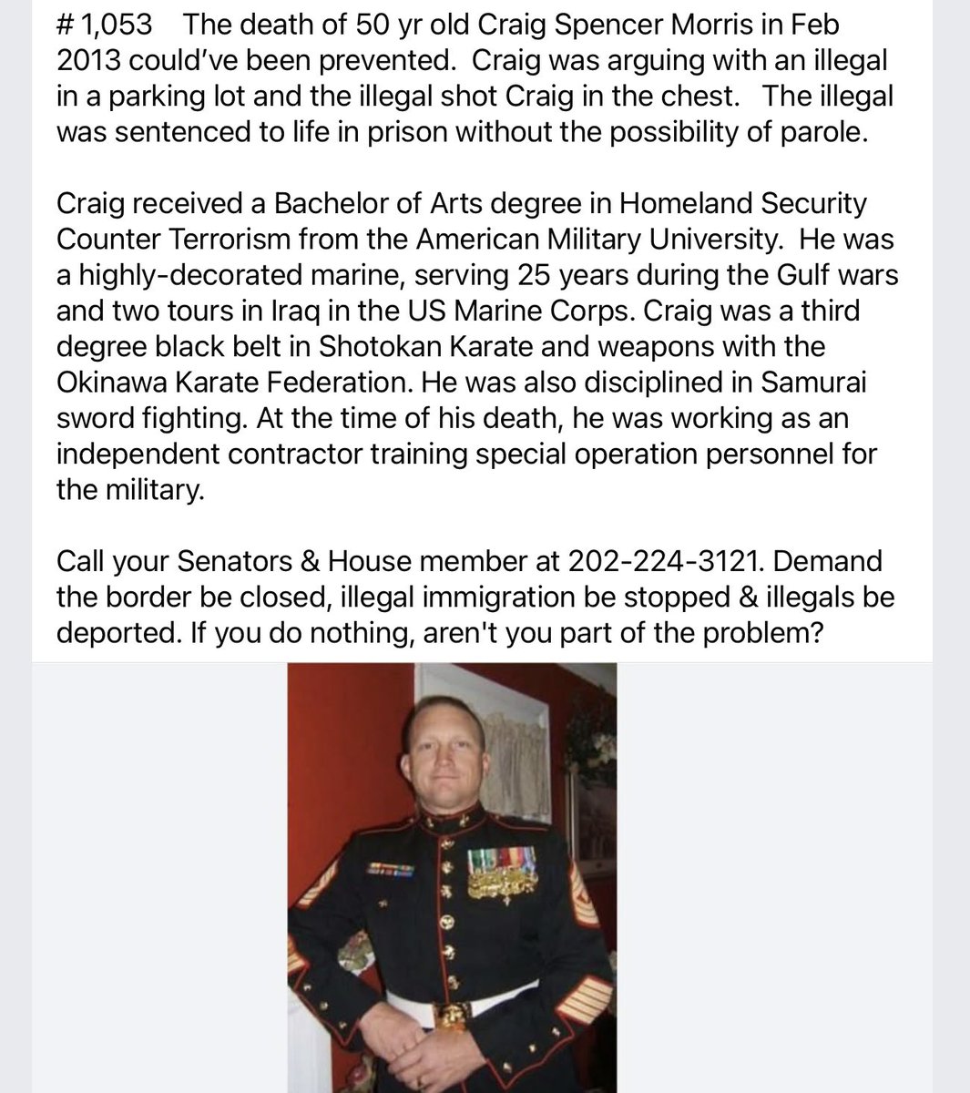 Orrin๐บ๐ธ (@howmanyare2many) on Twitter photo <a href="/SenJohnKennedy/">John Kennedy</a> HOW MANY ARE TOO MANY?
Sen Kennedy, did you ever hear about Craigโs preventable death? Of course not, thatโs why I do this.
Iโve ย now posted the deaths of 1,072 people killed or allegedly killed by an illegal. There have been 1000โs of these preventable deaths over the years <a href="/SenJohnKennedy/">John Kennedy</a> HOW MANY ARE TOO MANY?
Sen Kennedy, did you ever hear about Craigโs preventable death? Of course not, thatโs why I do this.
Iโve ย now posted the deaths of 1,072 people killed or allegedly killed by an illegal. There have been 1000โs of these preventable deaths over the years