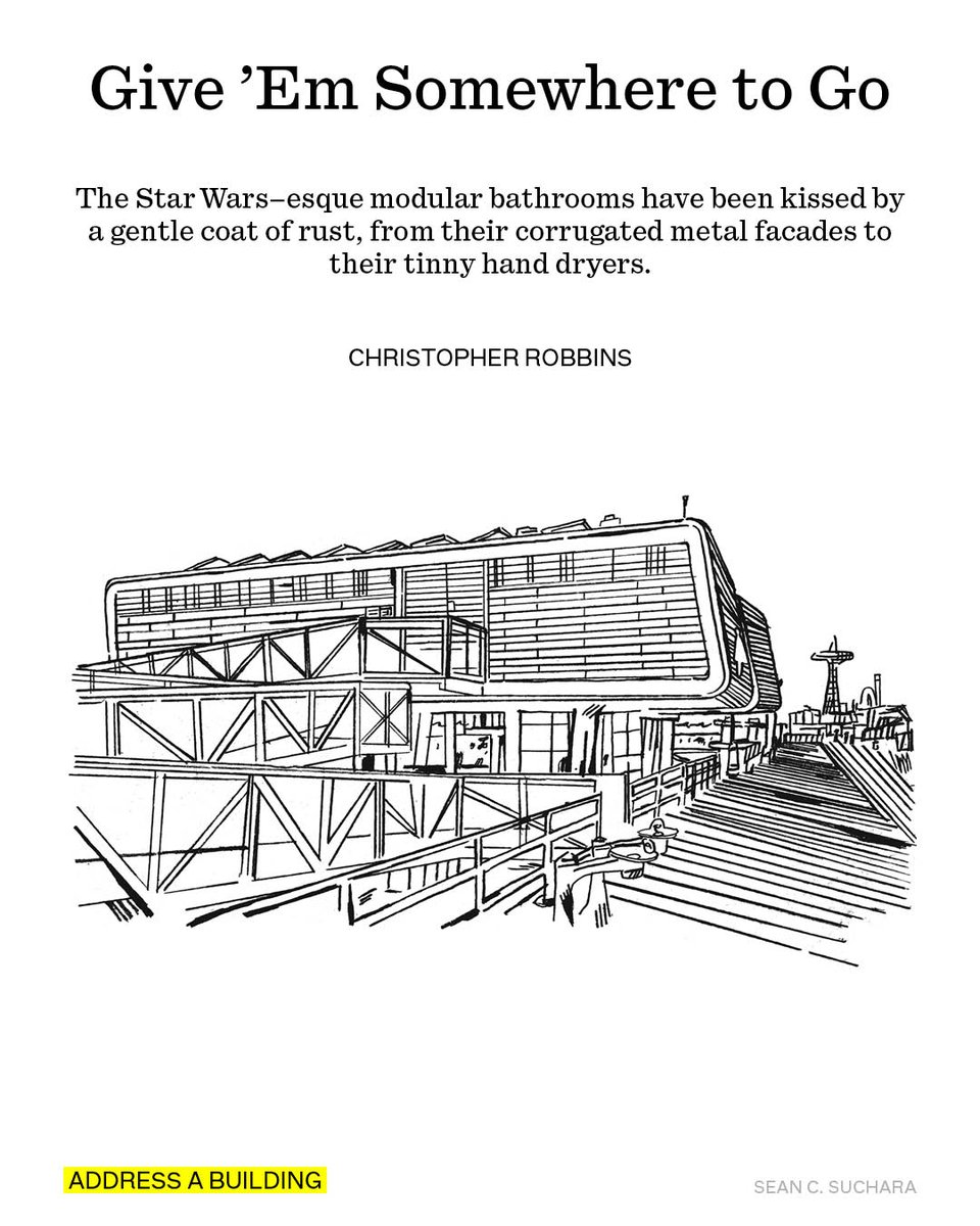 nyreviewofarch's tweet image. Hitch a ride to Rockaway Beach—or, better yet, to its modular bathrooms. We’re revisiting @ChristRobbins’s 2023 paean to Rockaway’s futuristic public restrooms in honor of beach season.
nyra.nyc/articles/new-y…
