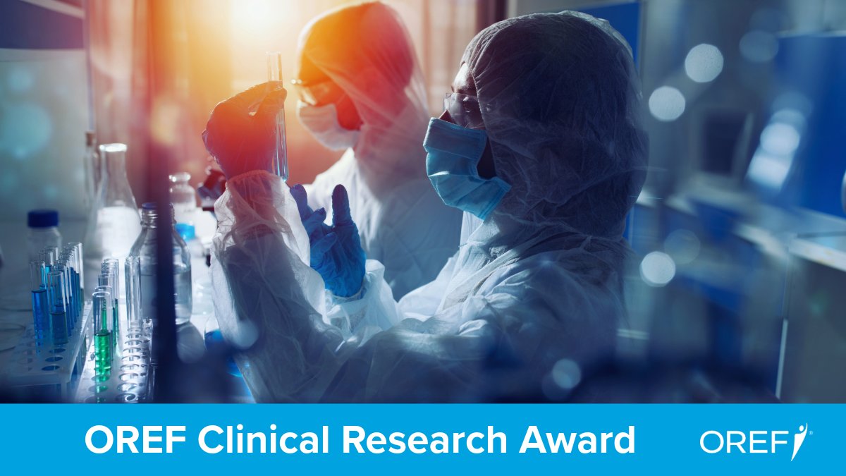 OREFtoday's tweet image. The $20,000 OREF Clinical Research Award recognizes outstanding clinical research related directly to musculoskeletal disease or injury. Winners will be recognized at the 2026 @AAOS1 Annual Meeting and the @ORSsociety Annual Meeting. Learn more here: bit.ly/oref-clinical-…