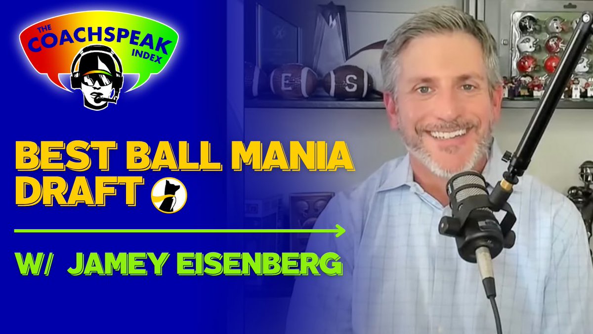 CoachspeakIndex's tweet image. livestreaming schedule for this week’s Best Ball Mania drafts:
Wednesday, 2pm ET — Jamey Eisenberg (@JameyEisenberg)
Wednesday, 3pm ET — Liam Murphy (@ChessLiam)
Friday, 2pm ET — Dave Kluge (@DaveKluge)
Friday, 3pm ET — Michael F. Florio (@MichaelFFlorio)…