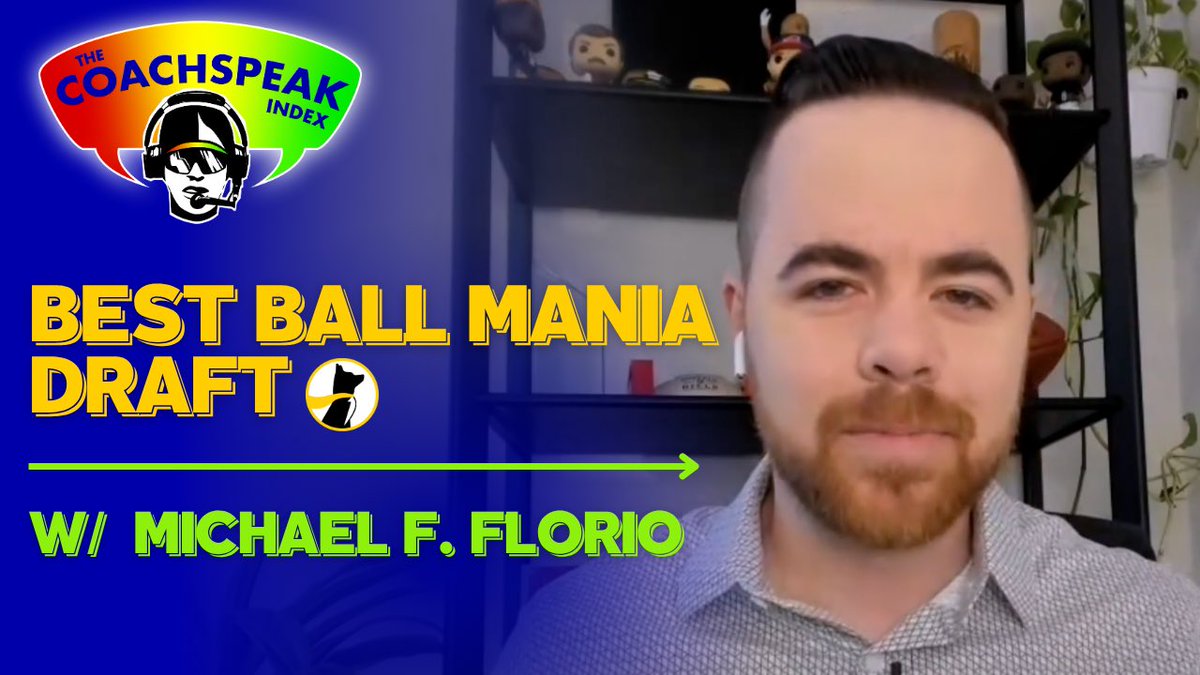 CoachspeakIndex's tweet image. livestreaming schedule for this week’s Best Ball Mania drafts:
Wednesday, 2pm ET — Jamey Eisenberg (@JameyEisenberg)
Wednesday, 3pm ET — Liam Murphy (@ChessLiam)
Friday, 2pm ET — Dave Kluge (@DaveKluge)
Friday, 3pm ET — Michael F. Florio (@MichaelFFlorio)…