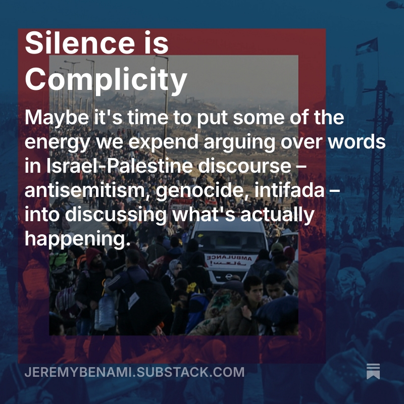 jstreetdotorg's tweet image. “My message to American Jewish leadership: Can’t we bring a fraction of the energy we muster to counter progressive activists at the NEA to addressing the horror this extreme Israeli government is perpetrating?” @JeremyBenAmi
Subscribe + read: jeremybenami.substack.com/p/silence-is-c…