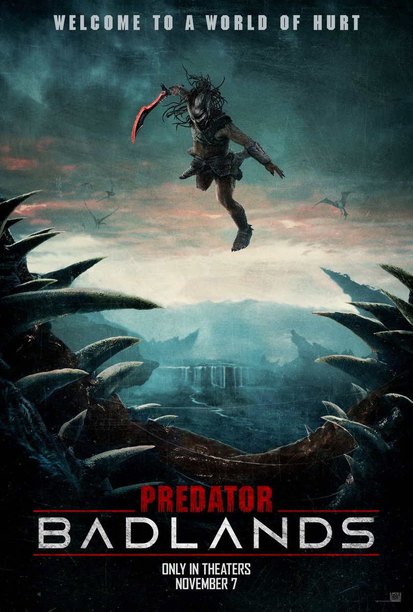 adamhlavac's tweet image. PREDATOR: BADLANDS opens exclusively in movie theaters on November 7 in @IMAX, @DolbyCinema, @RealD3D, and premium screens everywhere.