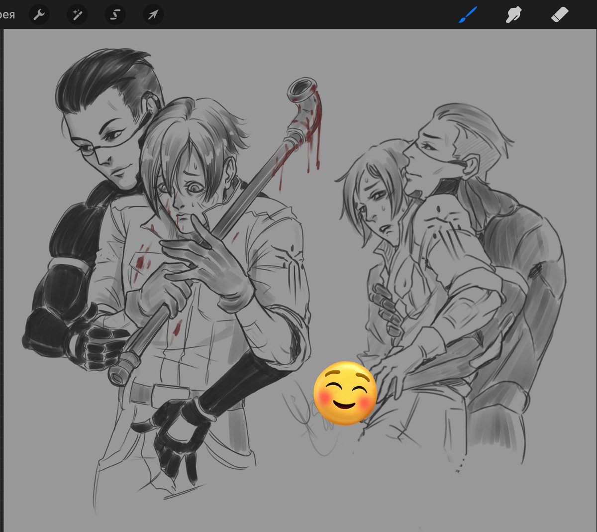 Ssatanovski_art's tweet image. Немного балуюсь с ОСами
Захарчик и Адлер с комплекса Циолковский, где строят корабли типа Пенроуз. 💅🏻
#signalis #signalisoc