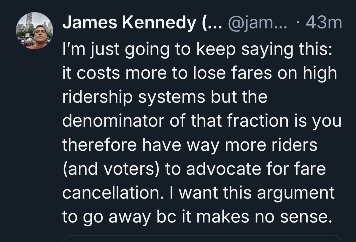 humantransit's tweet image. What are you missing by not being on Bluesky?
You could be listening to well intentioned New York City leftists haranguing me for not believing that free fares will increase public support for big city transit systems.