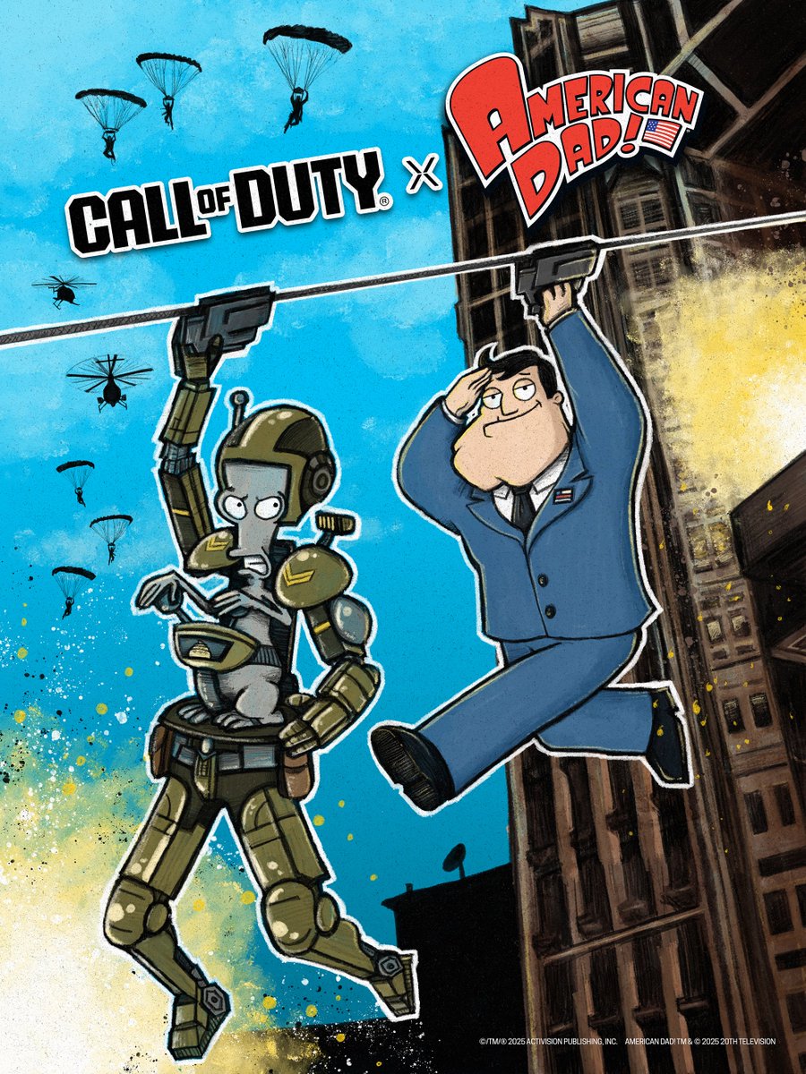 Get ready for Stan Smith and Roger to shake things up in COD! Here's my official poster art for the new Call of Duty x American Dad! collab - had tons of fun designing this one! #CallofDuty #AmericanDad #ad #COD_Partner