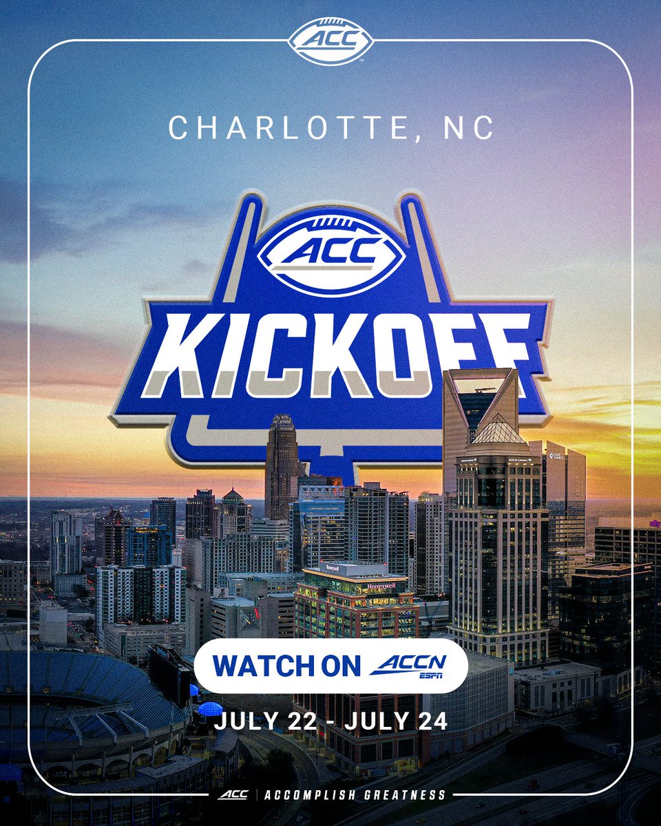 ACCFootball's tweet image. Talkin' ball in the Queen City 🔜
🔗 Kickoff Central: theacc.co/25kickoff