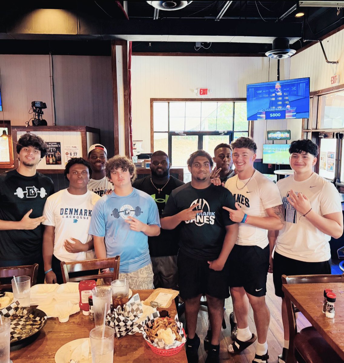 D-Line crew just put down some wings. Blessed and excited to coach this group! #GoDanes🐶