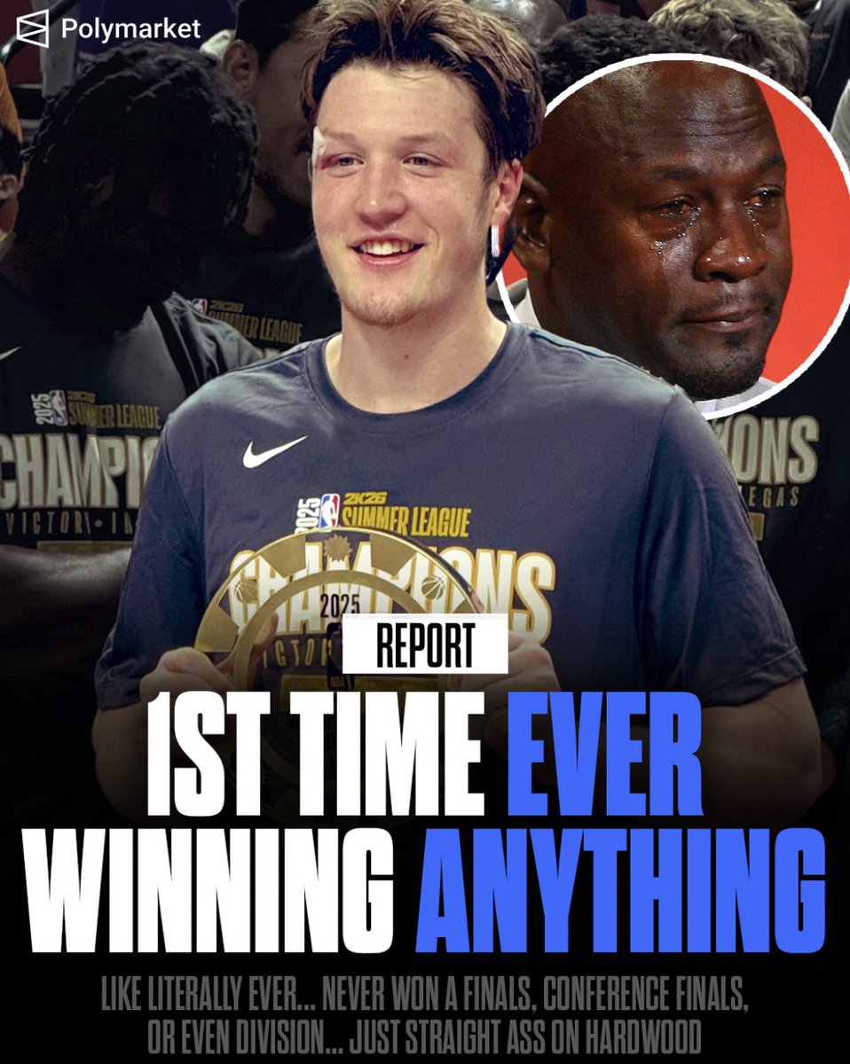 PolymarketSport's tweet image. Last night’s Summer League win was the first trophy or title in Charlotte history.
They never won a championship, conference championship, division title, or summer league title.
Ass.