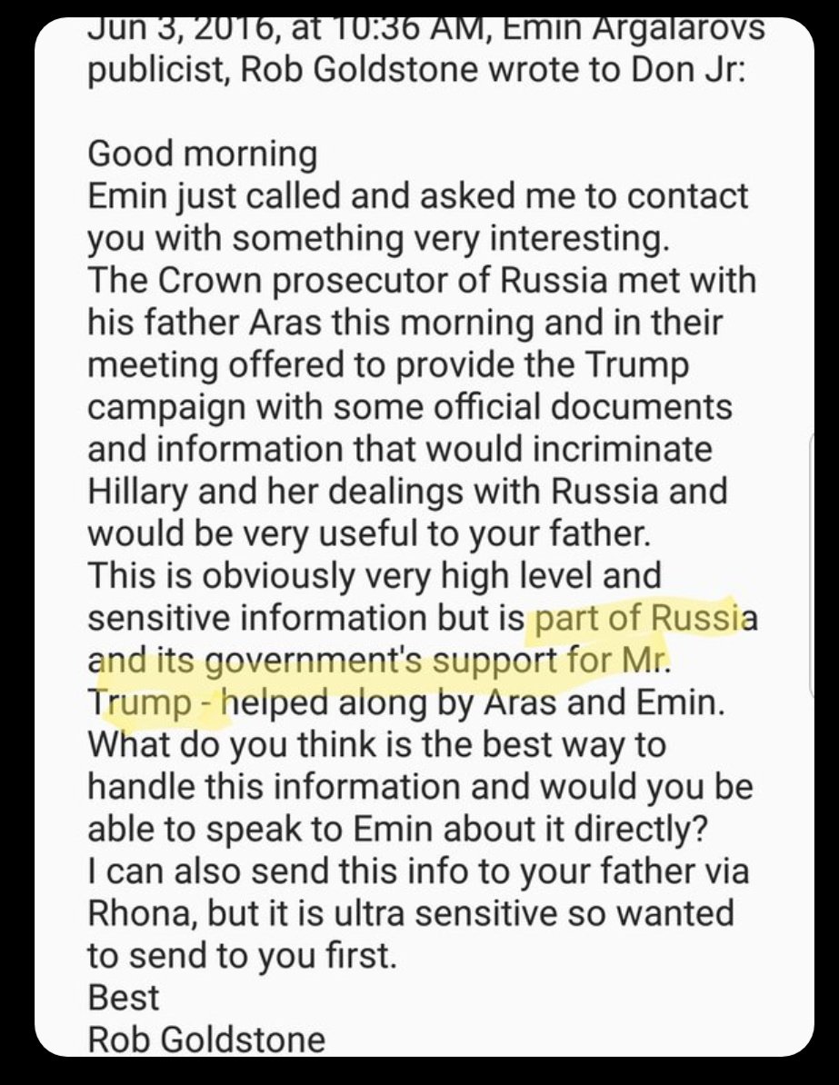 RMaioris's tweet image. Trump's first intelligence briefing as the GOP nominee, during which he was warned about potential espionage threats from Russia, occurred on August 17, 2016. Don Jr, Manafort, and Jarrod Kushner failed to mention their June meeting w/ Russians...so, that deserved investigation!