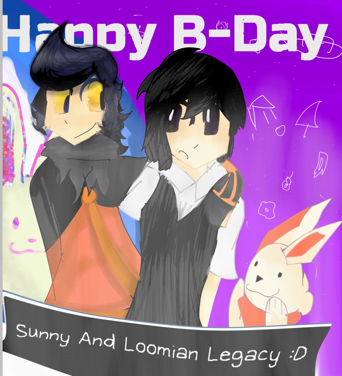 sillegoober's tweet image. Happy Bday for Loomian Legayc and Sunny : D
#OMORIFANART #LoomianLegacy  #loomianlegacyart