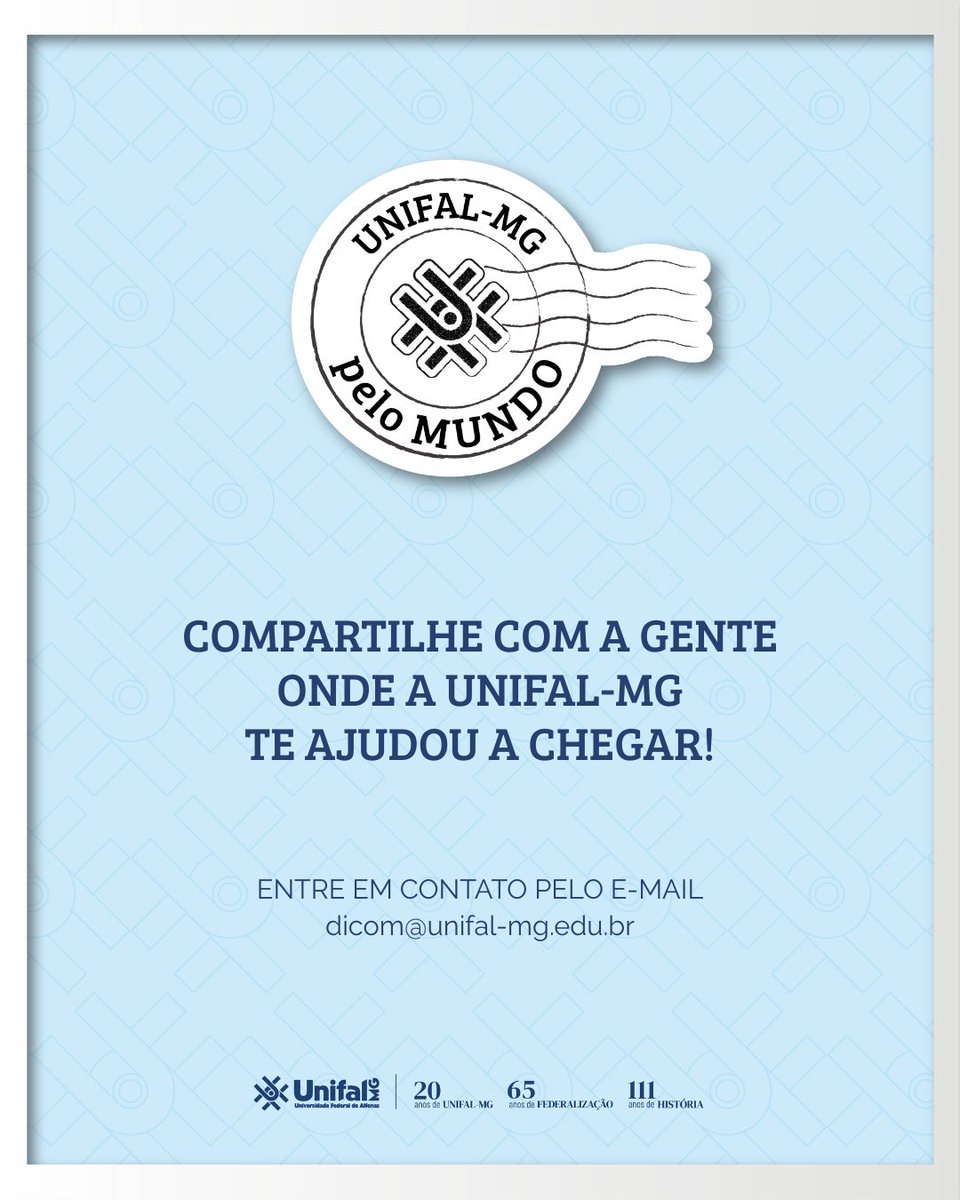 📍 Acompanhe a editoria “UNIFAL-MG pelo Mundo”, que apresenta trajetórias e vivências de egressos da Universidade!

🔗Leia a matéria completa: unif.al/4dbe2