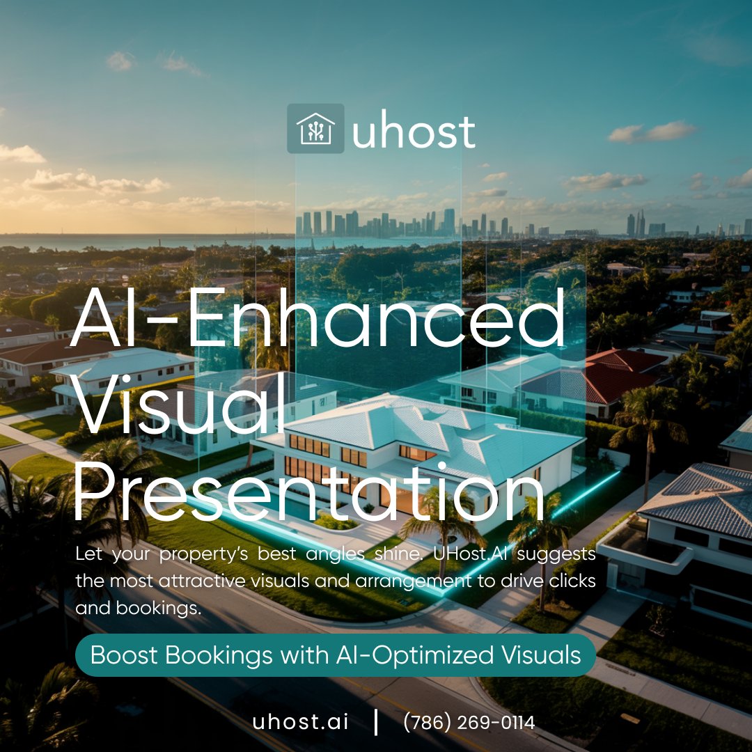 Uhost_ai's tweet image. 📸 AI-Enhanced Visuals with UHost.AI
Our AI picks your best photos, layouts, and thumbnails to boost views and bookings.
🔑 Make every first impression count.
#UHostAI #VisualOptimization #SmartDesign #ShortTermRentals #MaximizeBookings