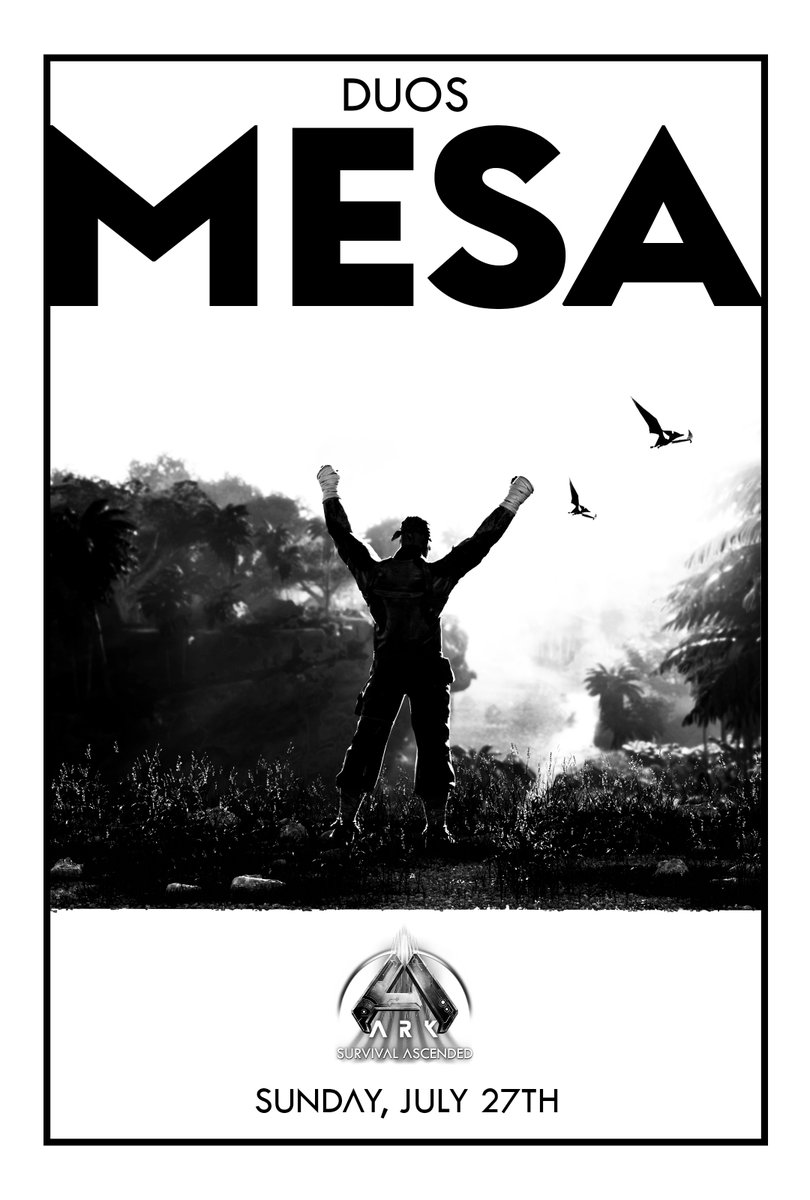 New features. Same massive pop. MESA Solo/Duo returns July 27!

Timed kits • Rebuild kits • 100+ new caves • Rare dinos
FPS boosts • Tribe leaderboard &amp; more!

Partnered with EliteArk to push this wipe beyond.

Join now: discord.gg/mesarkasa