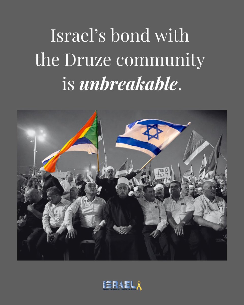 IsraelinUSA's tweet image. The international community has a duty to ensure the security and rights of the minorities in Syria and to condition Syria’s renewed acceptance into the family of nations on their protection.
We stand with the Druze. Always.