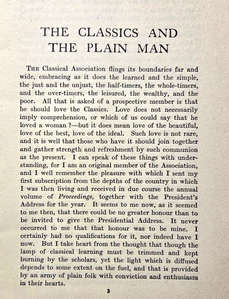 AntigoneJournal's tweet image. A century ago the serving British Prime Minister, Stanley Baldwin, addressed the Classical Association as its President. His address is half about the importance of Greece and Rome for the state, half its importance for the individual. Different times eh!