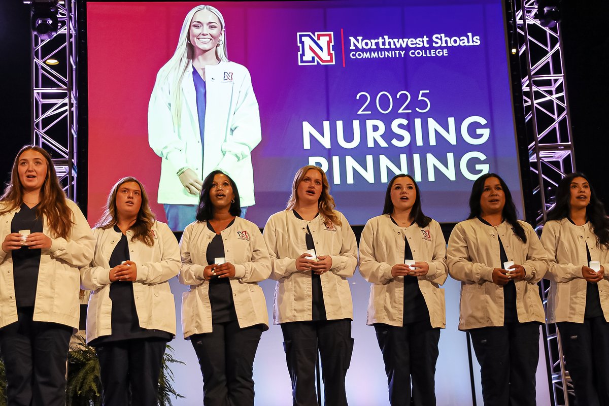 NWSCC's tweet image. MOTIVATIONAL MONDAY ⬇️ Photos of our 2025 Northwest Shoals Nursing Department Pinning Ceremony #nwscc #GoPatriots #MotivationMonday