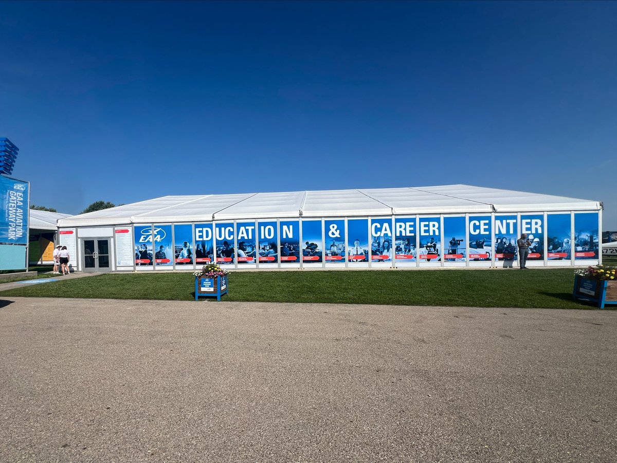 All smiles in Oshkosh. Chart a course to Booths E9 and E10 in the Education and Career Center to learn about #UDubuque aviation ✈️ We’re here from 9 a.m. to 5 p.m. today through July 26 and 9 a.m. to 3 p.m. July 27 – the last day of the EAA AirVenture.