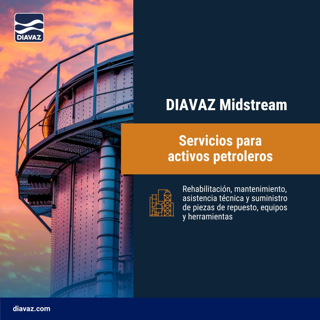 Los servicios de DIAVAZ Midstream permiten que la operación de activos petroleros sea eficiente y confiable, siempre bajo los estándares de seguridad y salvaguardando su integridad.
👉diavaz.com/unidad/manteni… 

#SomosDIAVAZ #DIAVAZ #Midstream #ActivoPetrolero #Integridad