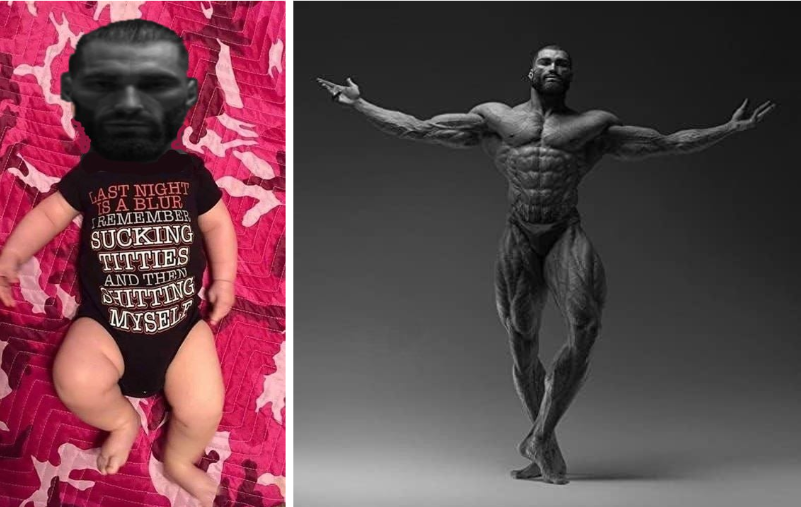 gigachad's tweet image. As a grown man, I share a few key similarities with an infant:
- Love sucking titties
- Drink a bottle every night
- Occasionally throw up on myself and shit my pants
The main difference is that I can stand and operate heavy machinery