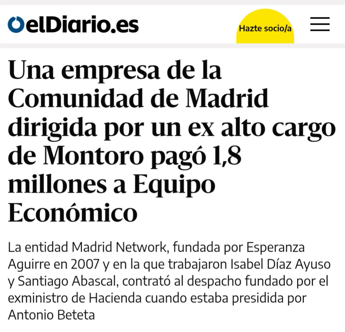 BenderOfuscado's tweet image. Aguirre monta un chiringuito, enchufa a Ayuso y Abascal y le sobra morro para que su sucesor le pague casi 2 milloncitos a Montoro.
Son unos artistas. En el PP son los malditos Da Vincis de los chanchullos.