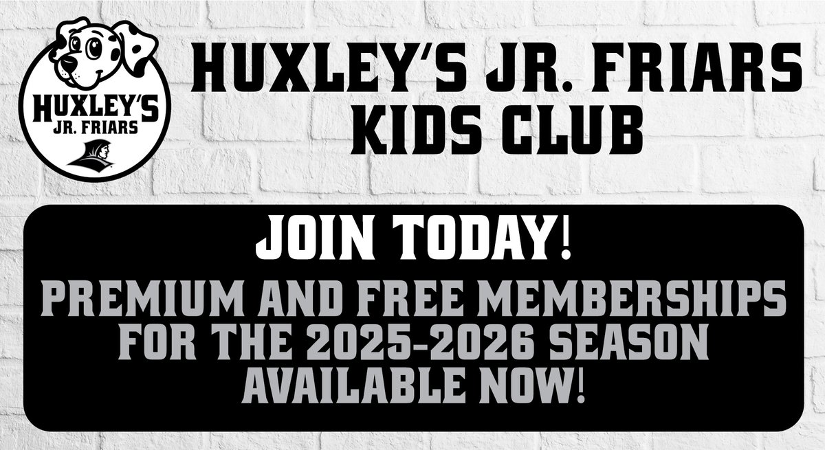 PRODUCT OF THE WEEK: Huxley's Jr. Friars Kids Club!

Join today: friars.evenue.net/cgi-bin/ncomme…