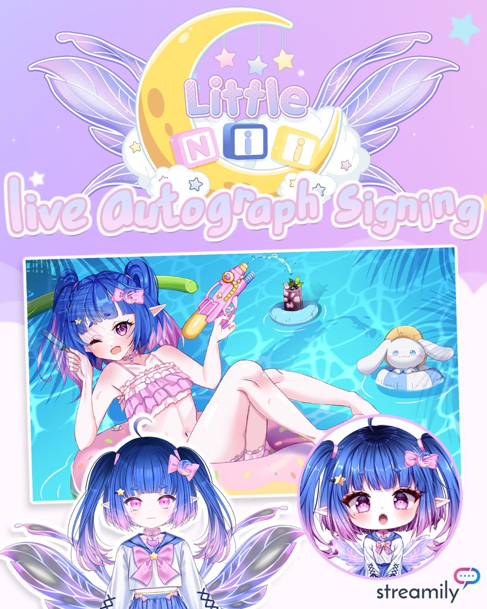 StreamilyLive's tweet image. ✨ LITTLE NII IS GOING LIVE! ✨
 Little Nii is coming straight to your screen for a livestream autograph signing with Streamily!

hubs.la/Q03x-_lr0
.
#LittleNii #MusicArtist #YouTubeCreator #littlenii #littlenyart #littleniivt #vsinger #niituber #fairyvtuber #englishcover