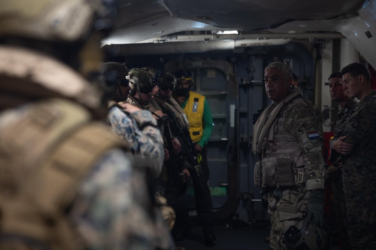 USMC's tweet image. Atlantic Alliance
#Marines with @2dMarDiv board a @kon_marine NH90 helicopter from the Rotterdam-class landing platform dock HNLMS Johan de Witt (L 801) during exercise Atlantic Alliance 2025 (AA25).
AA25 is the premier East Coast naval integration exercise, featuring over 25…