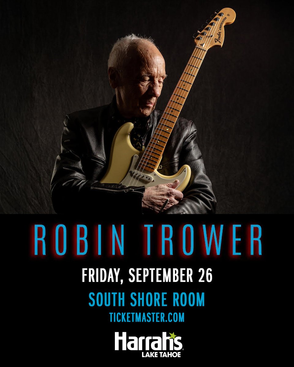 Robin Trower is heading to the South Shore Room Friday, 9/26/2025! See the iconic blues master right here on the shore of Lake Tahoe! 🎸🤩

🎟 Tickets On Sale: Friday, July 25 @ 10 AM
💥 Caesars Rewards Pre-Sale: Tuesday, July 22 @ 10 AM - Thursday, July 24 @ 10 PM
🔒 Code: CRRT