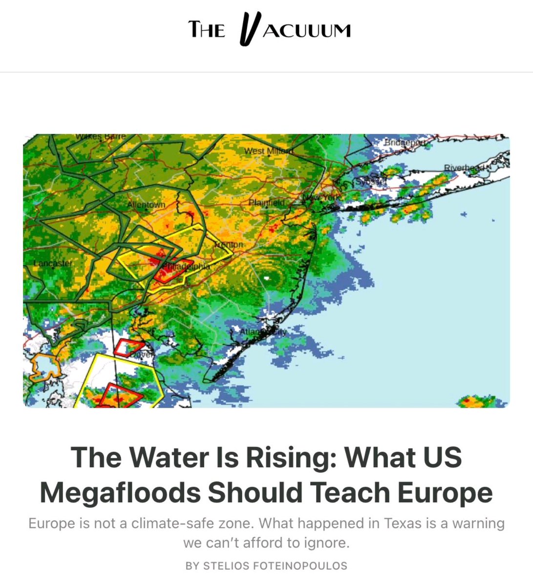SteliosFot75's tweet image. New Analysis coming up on #Vacuuum tonight!
This is an emergency: Climate breakdown across the west, and why the EU is unprepared to face this modern war.
Subscribe here for free to get the analysis straight to your inbox. vacuuum.substack.com