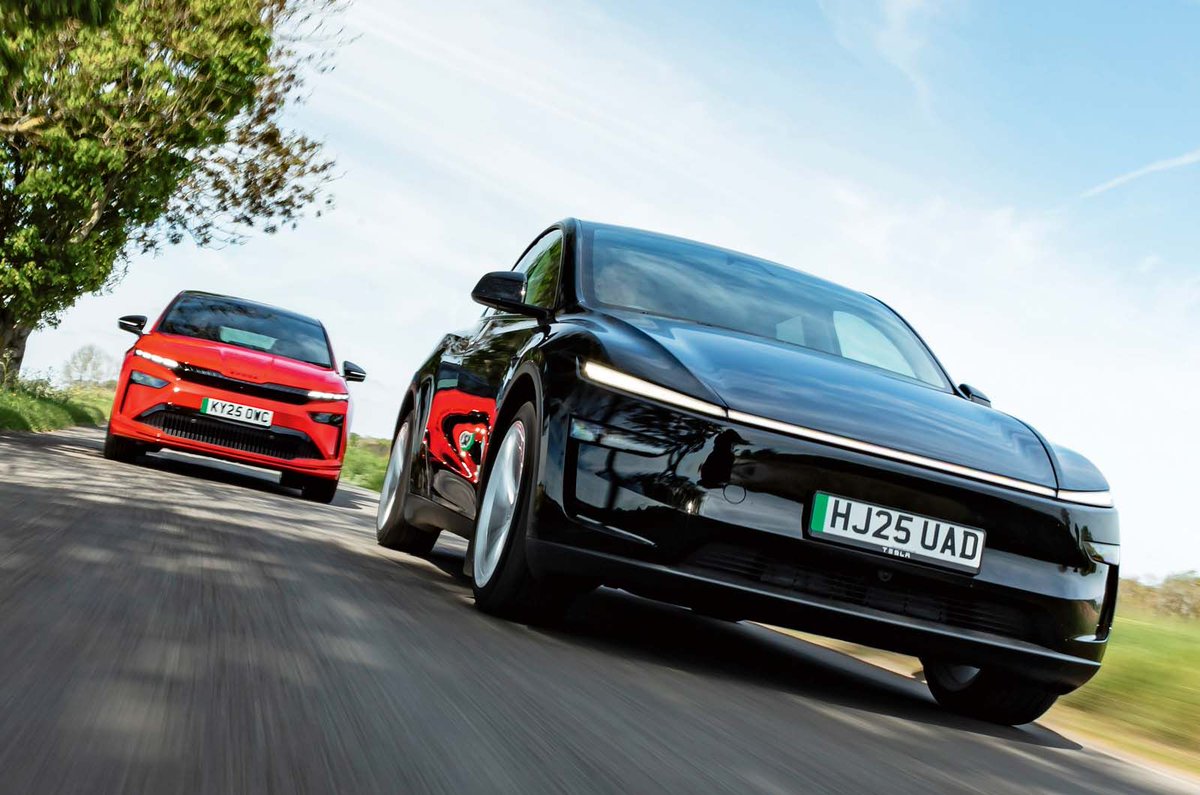 autocar's tweet image. In a bid to win sales, Tesla has given the Model Y a wide-reaching update - but the Skoda Enyaq is spoiling for a fight. It's time for a family EV showdown... buff.ly/z8Q6lKj
