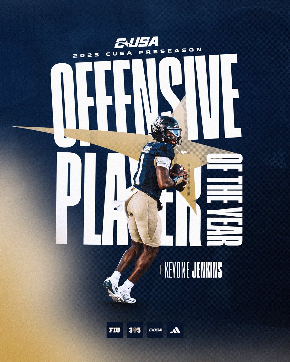 FIU Football (@fiufootball) on Twitter photo This just a forewarning โ heโs coming for it all this year ๐ค
<a href="/LyghtzO/">Keyone Jenkins</a> is your <a href="/ConferenceUSA/">Conference USA</a> Preseason Offensive Player Of The Year ๐ฏ This just a forewarning โ heโs coming for it all this year ๐ค
<a href="/LyghtzO/">Keyone Jenkins</a> is your <a href="/ConferenceUSA/">Conference USA</a> Preseason Offensive Player Of The Year ๐ฏ
