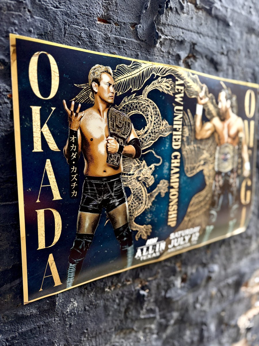 PWTees's tweet image. A battle for unification 💴 🪽 @rainmakerXokada vs. @KennyOmegamanX - AEW ALL IN Texas - 7-12-25 (Hand-Numbered 1-50) 🔗 Link Below
🖼️: pwtees.co/4kOtSM4