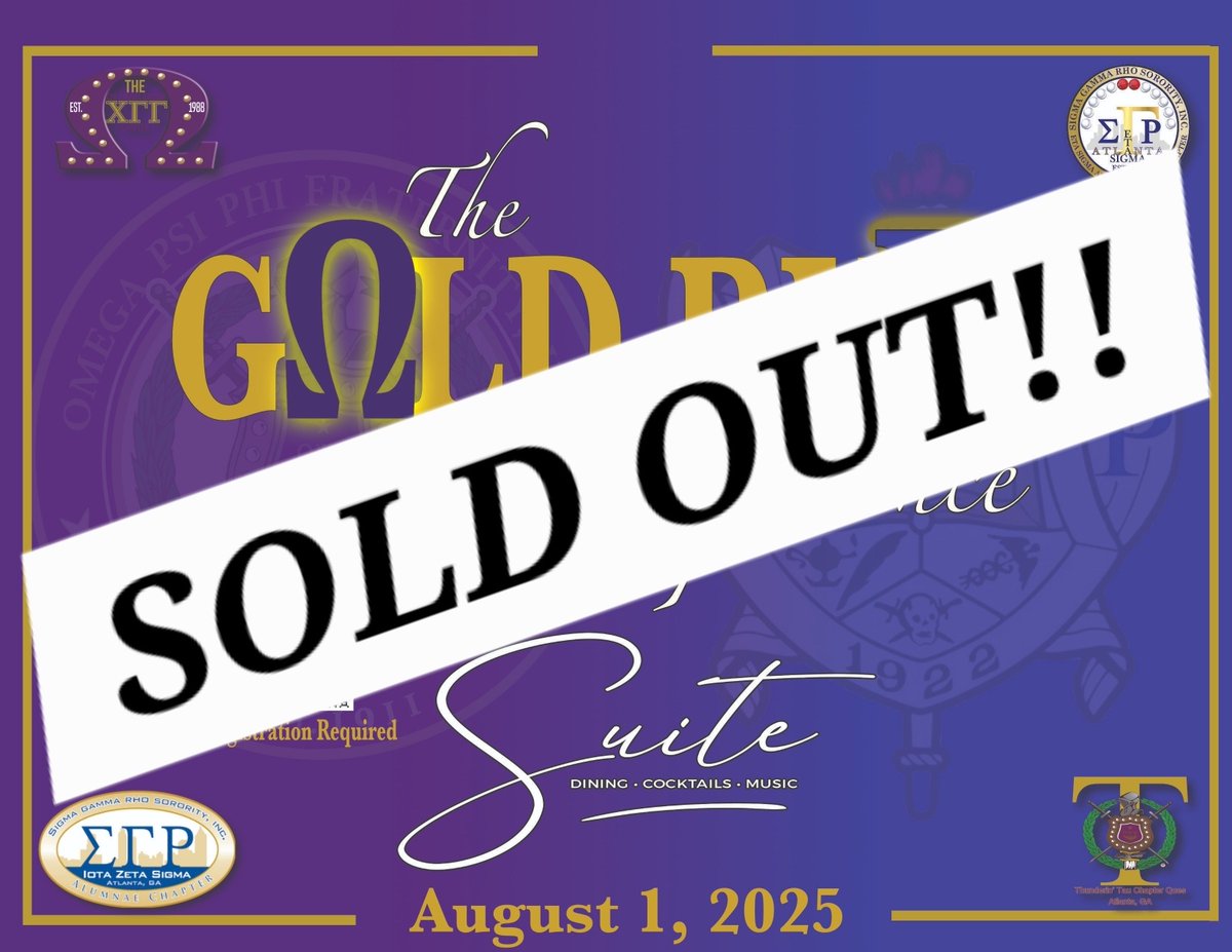 🚨 SOLD OUT! 🚨
The Gold Rush Experience is at capacity!

Join the waitlist &amp; remember — Suite Lounge’s 1st floor will still be open for regular vibes. 💜💛
#GoldRushExperience #IZS #SGRho1922