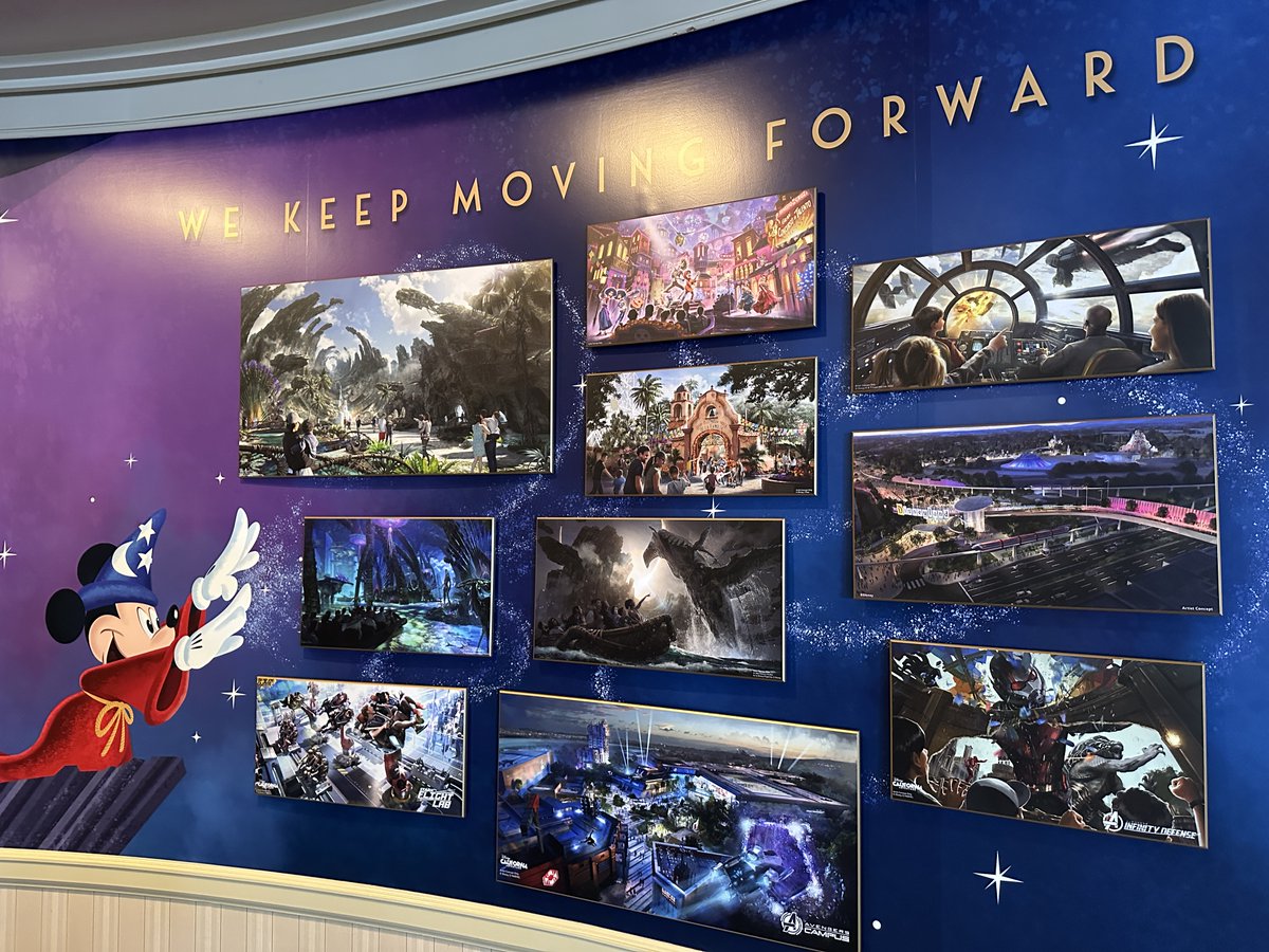 boss_angeles's tweet image. "One more thing". In my review, I took exception to the speech he makes in that it could have been more about Walt's ceaseless innovation, "it's fun to do the impossible" etc.
Seeing the closing mural, it dawned on me that no public company would want the audience to leave…