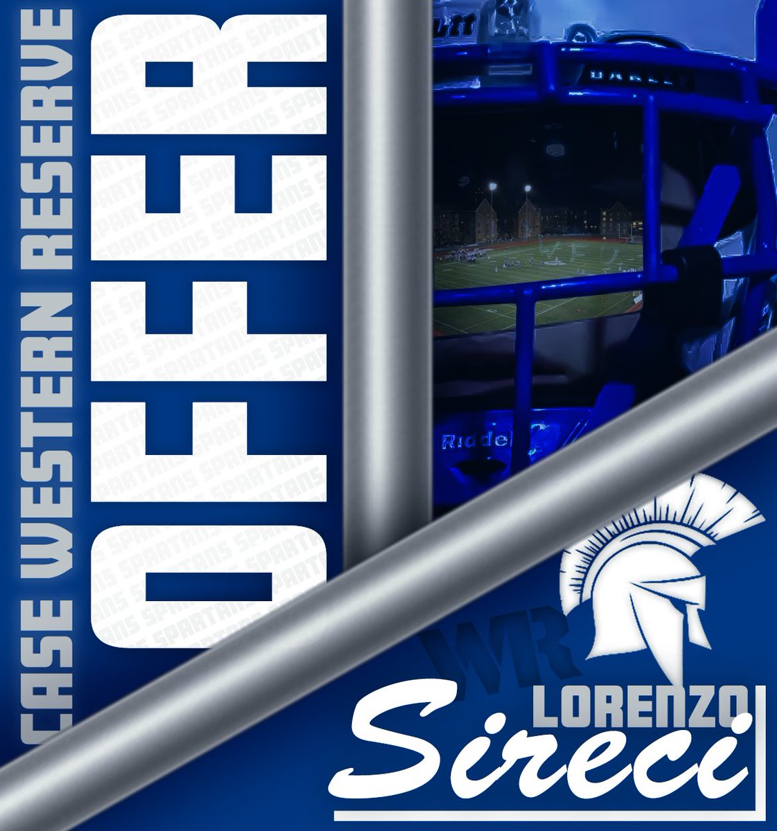 Lorenzo Sireci (@lorenzosireci) on Twitter photo Truly humbled and grateful to receive an offer from <a href="/CWRUFootball/">CWRU Football</a>!!! Thank you to the coaching staff for this incredible opportunity!
<a href="/CoachSlesh/">Dereck Slesh</a> <a href="/Coach_LTech/">Logan Techentin</a> <a href="/DebeljakGreg/">Greg Debeljak</a>
<a href="/CoAcHKeLZZz3/">Markell Harrison</a> <a href="/Cody_High/">Coach High</a> <a href="/RockPerkins52/">Bill Perkins</a> Truly humbled and grateful to receive an offer from <a href="/CWRUFootball/">CWRU Football</a>!!! Thank you to the coaching staff for this incredible opportunity!
<a href="/CoachSlesh/">Dereck Slesh</a> <a href="/Coach_LTech/">Logan Techentin</a> <a href="/DebeljakGreg/">Greg Debeljak</a>
<a href="/CoAcHKeLZZz3/">Markell Harrison</a> <a href="/Cody_High/">Coach High</a> <a href="/RockPerkins52/">Bill Perkins</a>