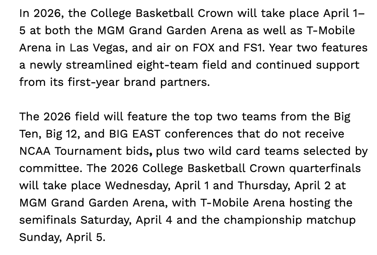 TJWalkerRadio's tweet image. Huge news for IU- the College Basketball Crown is back and the Big Ten gets 2 automatic qualifiers.