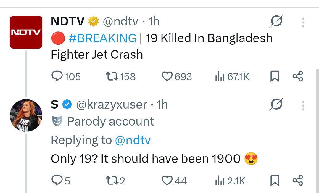 TheShadowObs's tweet image. What the Hell Is Wrong with Indian Social Media ⁉️
#Bangladesh #Dhaka #Uttara #BangladeshAirForce #PlaneCrash #MilestoneCollege #MilestoneSchool #AirForce #India #IndianCulture