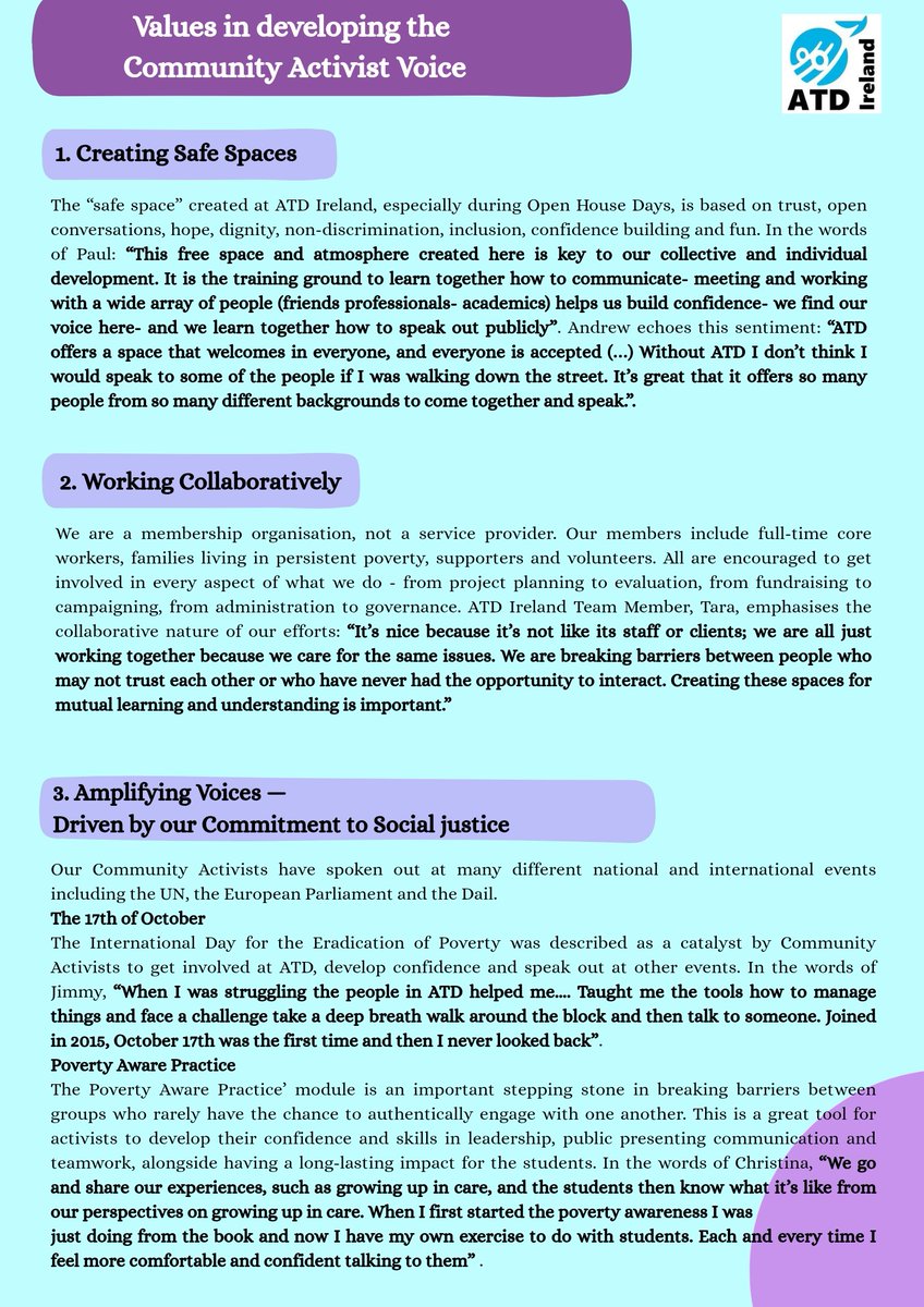 ATDIreland's tweet image. @ATDIreland are currently working on a document/ film exploring our practice led values with our excellent group of community activists
atdireland.ie