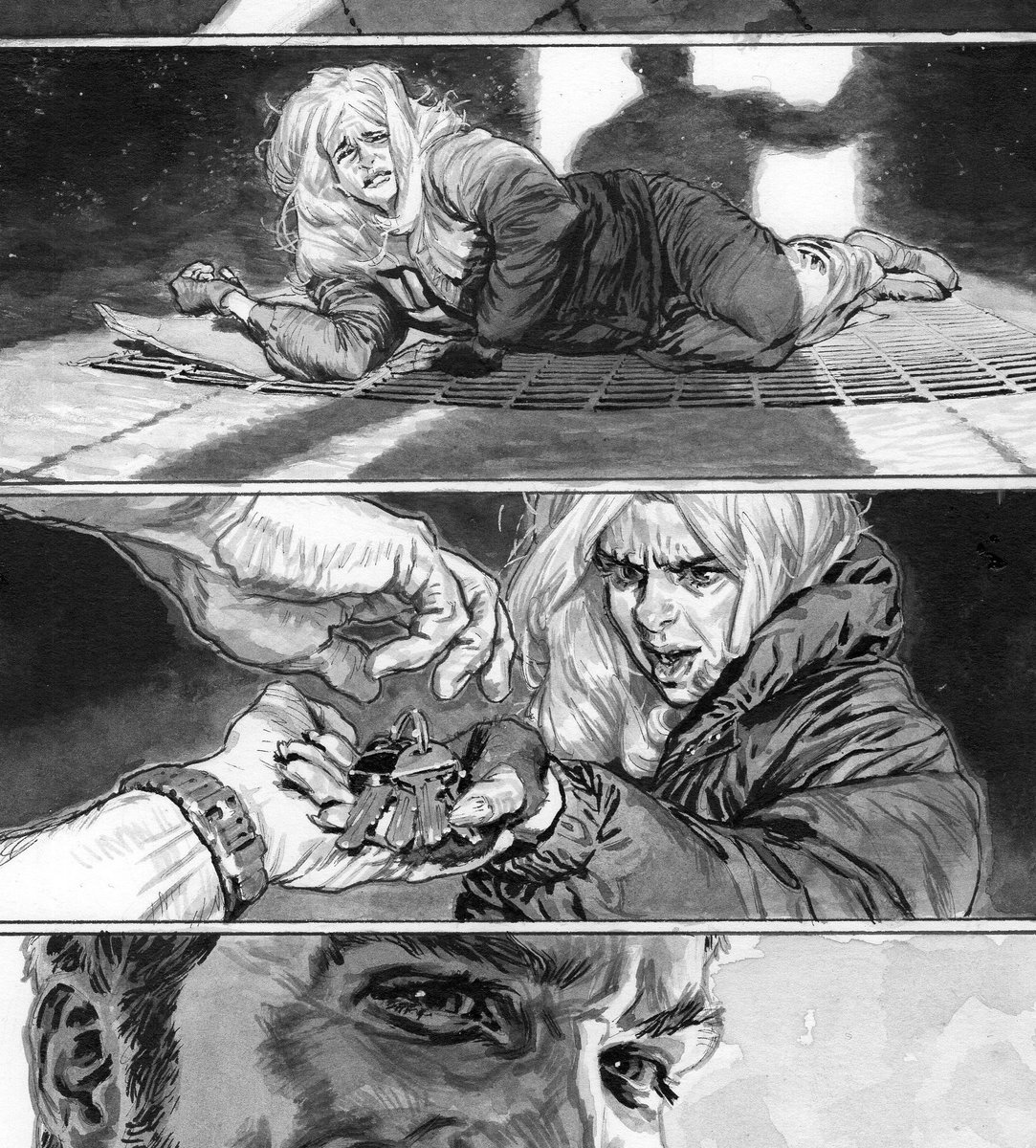 lewislarosa's tweet image. Sneak peeks at Megalith as I inch over the finish line, just a few pages to go then catching up on commissions. Probably my last long form interiors, my spine can’t take it. Trying to make it worth everyone’s wait, thanks for your patience. Ink on board. Written by @mattkindt