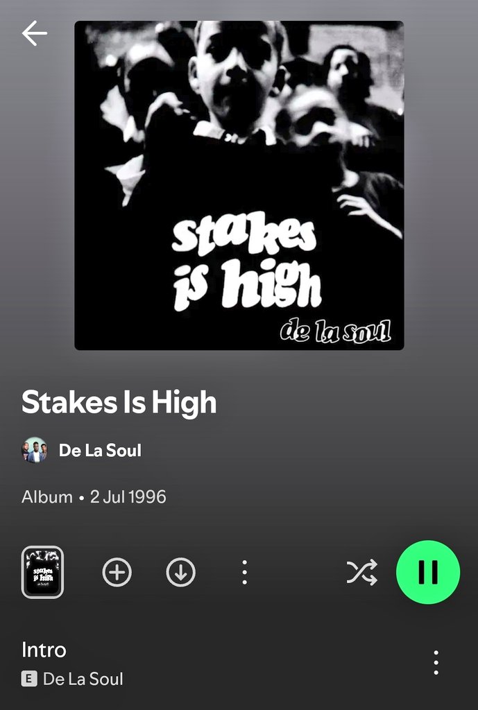 checktherhyme1_'s tweet image. Getting the week started with De La Soul - Stakes is High
My favorite De La projects and one of the best Hip Hop albums of the 90s IMO 💎
What are you listening to?