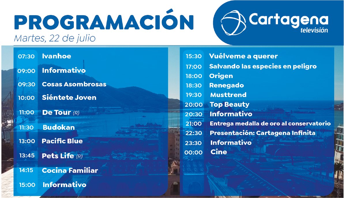 ⏰ PROGRAMACIÓN MARTES 22 DE JULIO