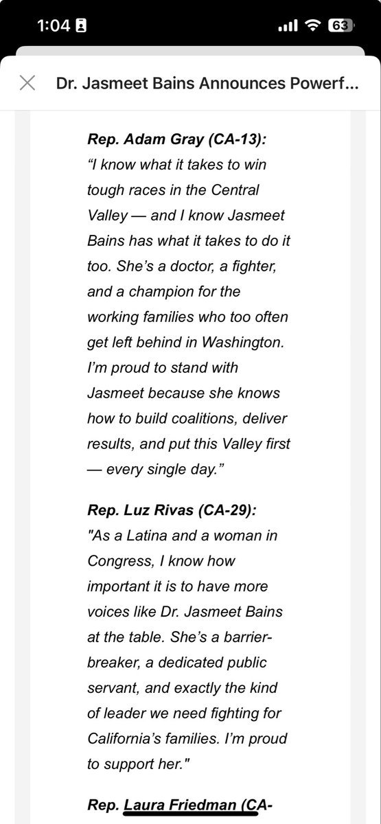 nicholaswu12's tweet image. Some battle lines being drawn in #CA22 -> Working Families Party endorsing Randy Villegas not long after Reps. Adam Gray, Rivas, Chu, Friedman, Min, Brownley, Norma Torres endorse Jasmeet Bains