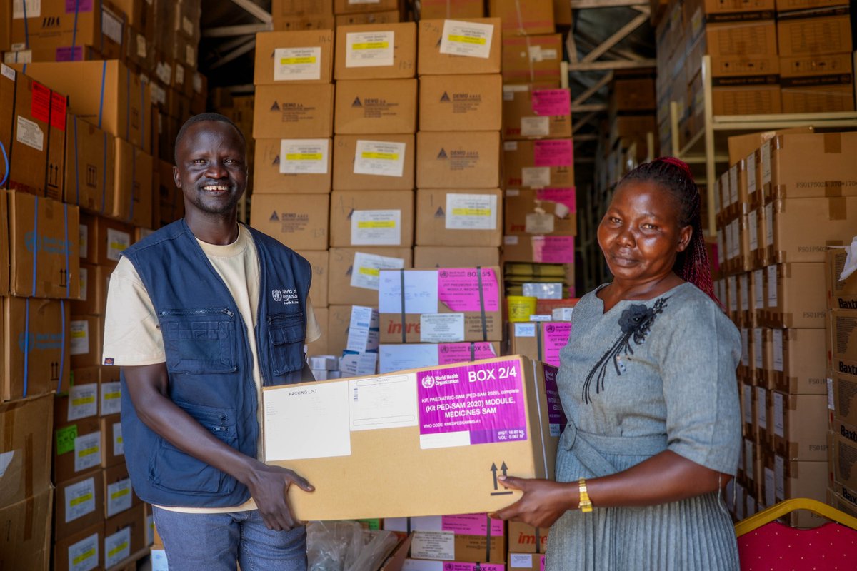 karamagih's tweet image. Today, @WHOSouthSudan and @MoHsouthsudan handed over supplies to Al Sabbah Children's Hospital, #SouthSudan ’s only children hospital.
✅ These supplies are for the children.
✅ They are for the mothers who sit anxiously at their bedside.
✅ They are for the doctors and…