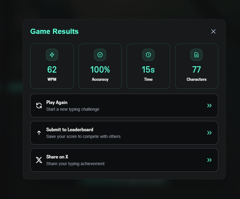 Kochengsmeong's tweet image. Hirys
spritetype by @irys_xyz 
62 WPM with 100% accuracy on 15 second i must say its quite good right ?

whats your highest score fam ?
#IRYS #Spritetype